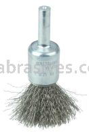 Weiler 11010 Coated Cup Crimped Wire End Brush 1/2" .006" Stainless Steel Fill