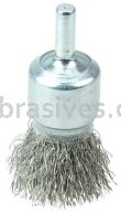 Weiler 11014 3/4" Coated Cup Crimped Wire End Brush .0104" Stainless Steel Fill