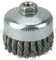 Weiler 12206 4" Single Row Knot Wire Cup Brush .023" Steel Fill 5/8"-11 UNC Nut