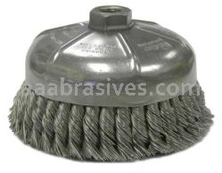 Weiler 12376 6" Single Row Knot Wire Cup Brush .023" Steel Fill 5/8"-11 UNC Nut