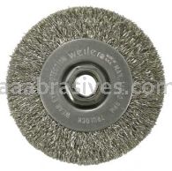 Weiler 13085 4" Narrow Face Crimped Wire Wheel .014" Stainless Steel Fill 5/8"-11 UNC Nut