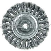 Weiler 13103 Standard Twist Knot Wire Wheel 4" .014" Steel Fill 3/8"-24 UNF Nut