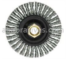 Weiler 13138V ROUGHNECK MAX 4" Stringer Bead Wire Wheel .020" Stainless Steel Fill 5/8"-11 UNC Nut Vend Ready