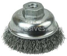 Weiler 13176 3-1/2" Crimped Wire Cup Brush .014" Steel Fill M10x1.50 Nut