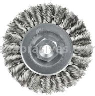 Weiler 13208 3" Standard Twist Knot Wire Wheel .014" Stainless Steel Fill 3/8"-24 UNF Nut