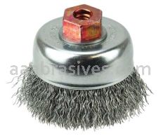 Weiler 13241 3" Crimped Wire Cup Brush .014" Steel Fill M10x1.50 Nut