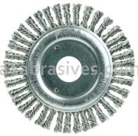 Weiler 13249 Roughneck Jr. 4-1/2" Stringer Bead Wire Wheel .020" Stainless Steel Fill 7/8" Arbor Hole