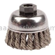 Weiler 13253 2-3/4" Single Row Knot Wire Cup Brush .020" Stainless Steel Fill M10x1.25 Nut