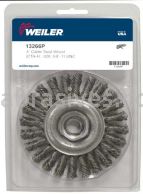 Weiler 13266P Cable Twist Knot Wire Wheel 4" .020" Steel Fill 5/8"-11 UNC Nut Retail Pack