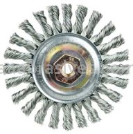 Weiler 13272 Cable Twist Knot Wire Wheel 4" .020" Stainless Steel Fill M10x1.50 Nut