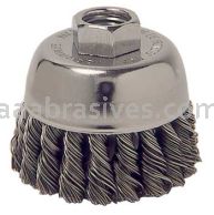 Weiler 13283 2-3/4" Single Row Knot Wire Cup Brush .020" Steel Fill M14 x 2.0 Nut