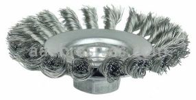 Weiler 13401 Knot Wire Bevel Brush 4" .014" Steel Fill M10x1.25 Nut