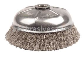 Weiler 14166 6" Crimped Wire Cup Brush .020" Stainless Steel Fill 5/8"-11 UNC Nut
