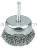 Weiler 14313 2" Crimped Wire Utility Cup Brush .008" Steel Fill 1/4" Stem
