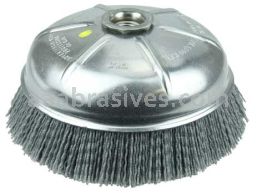 Weiler 14506 6" Nylox Cup Brush .040/80 SC Crimped Fill 5/8"-11 UNC Nut