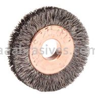 Weiler 15071 1" Small Diameter Crimped Wire Wheel .006" Steel Fill 1/4" Arbor Hole