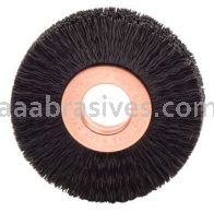 Weiler 17223 2" Small Diameter Nylon Wheel Brush .010" Crimped Black Nylon Fill 1/2" Arbor Hole