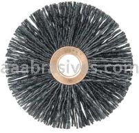 Weiler 17565 Burr-Rx 3" Small Diameter Wheel Brush .026/120 CG Crimped Fill 1/2" Arbor Hole