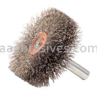 Weiler 17608 1-3/4" Wide Face Stem-Mounted Crimped Wire Wheel .008" Stainless Steel Fill 1/4" Stem