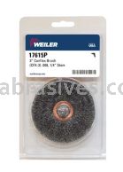 Weiler 17615P 3" Stem-Mounted Crimped Wire Wheel .008" Steel Fill 1/4" Stem Retail Pack