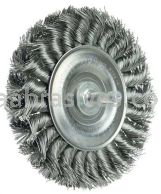 Weiler 17691 4" Stem-Mounted Knot Wire Wheel .014" Stainless Steel Fill 1/4" Stem