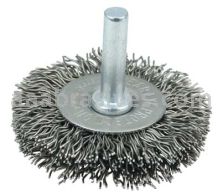 Weiler 17957 2" Stem-Mounted Crimped Wire Radial Wheel .014" Steel Fill 1/4" Stem