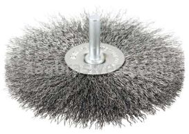 Weiler 17968 4" Stem-Mounted Crimped Wire Radial Wheel .008" Steel Fill 1/4" Stem