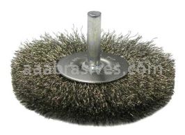 Weiler 17976 2-1/2" Stem-Mounted Crimped Wire Radial Wheel .008" Stainless Steel Fill 1/4" Stem