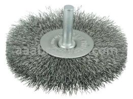 Weiler 17978 3" Stem-Mounted Crimped Wire Radial Wheel .008" Stainless Steel Fill 1/4" Stem