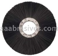 Weiler 20510 8" Nylon Wheel Brush .020" Crimped Black Fill 2" Arbor Hole