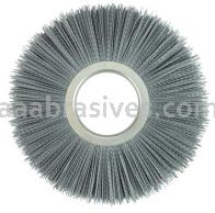 Weiler 20661 10" Nylox Metal Hub Wheel Brush .035/180 SC Crimped Fill 3-1/4" Arbor Hole