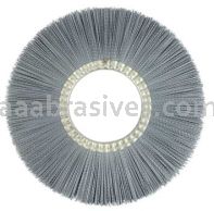Weiler 20730 14" Nylox Metal Hub Wheel Brush .035/180 SC Crimped Fill 5-1/4" Arbor Hole
