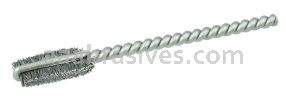 Weiler 21050 1/4" Power Tube Brush .005" Stainless Steel Wire Fill 9/16" Brush Length