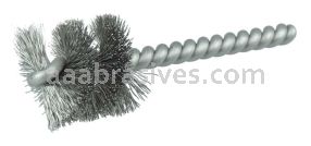 Weiler 21087 1" Power Tube Brush .008" Stainless Steel Wire Fill 1" Brush Length