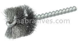 Weiler 21089 1-1/4" Power Tube Brush .008" Stainless Steel Wire Fill 1" Brush Length