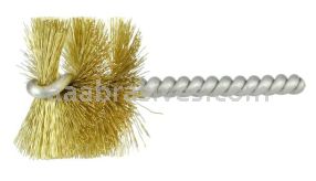 Weiler 21152 1-1/2" Power Tube Brush .008" Brass Wire Fill 1" Brush Length