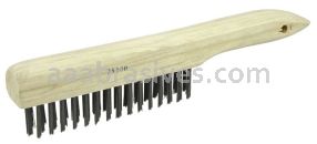 Weiler 25100 Vortec Pro Scratch Brush .012 Carbon Steel Fill Shoe Handle 4 x 16 Rows