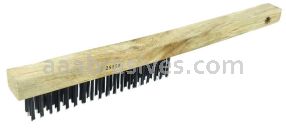 Weiler 25150 Vortec Pro Hand Wire Scratch Brush .012 Carbon Steel Fill Curved Handle 3 x 19 Rows