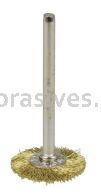 Weiler 26144 3/4" Miniature Wire Wheel .005" Brass Fill 3/32" Stem