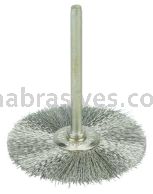 Weiler 26294 1-1/2" Miniature Wire Wheel .005" Stainless Steel Fill 1/8" Stem