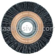 Weiler 31240 Burr-Rx 3" Heavy-Duty Narrow Face Wheel .026/120 CG Crimped Fill 5/8"-1/2" Arbor Hole