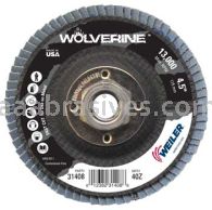 Weiler 31408 4-1/2" Wolverine Abrasive Flap Disc Flat Type 27 Phenolic Backing 40 Z 5/8"-11 UNC Nut