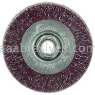 Weiler 35416 4" Polyflex Narrow Face Crimped Wire Wheel Encapsulated .014" Steel Fill 5/8"-11 UNC Nut