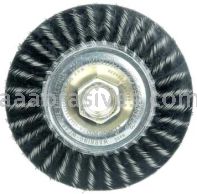 Weiler 35800 Mini Roughneck 4" Polyflex Encapsulated Stringer Bead Wheel .020" Steel Wire Fill 5/8"-11 UNC Nut