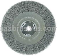 Weiler 36206 Wolverine 8" Crimped Wire Wheel .014" Steel Fill Wide Face 5/8" Arbor Hole