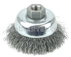 Weiler 36232 Wolverine 3" Crimped Wire Cup Brush .014" Steel Fill 1/2"-13 Arbor Hole