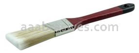 Weiler 40011 1-1/2" Angled Sash Brush Poly/Nylon Fill 2-1/2" Trim Length Red Foam Handle