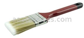 Weiler 40018 2" Flat Sash Brush Poly/Nylon Fill 2-1/2" Trim Length Red Lacquered Handle