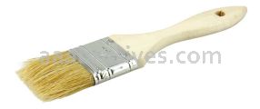 Weiler 40067 1-1/2" Chip & Oil Brush White Bristle 1-1/2" Trim Length Wood Handle