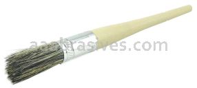 Weiler 40119 #4 11/16" Round Sash Brush Grey Bristle Fill 2" Trim Length Plain Foam Handle